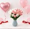 28 Pcs Artificial Tulips, 13.5 Inches PU Faux Tulip Flowers for Spring Easter Celebration Mother’s Day Brunch Table Decor(White+Pink